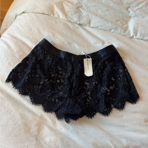 For Love And Lemons Black Lace Shorts